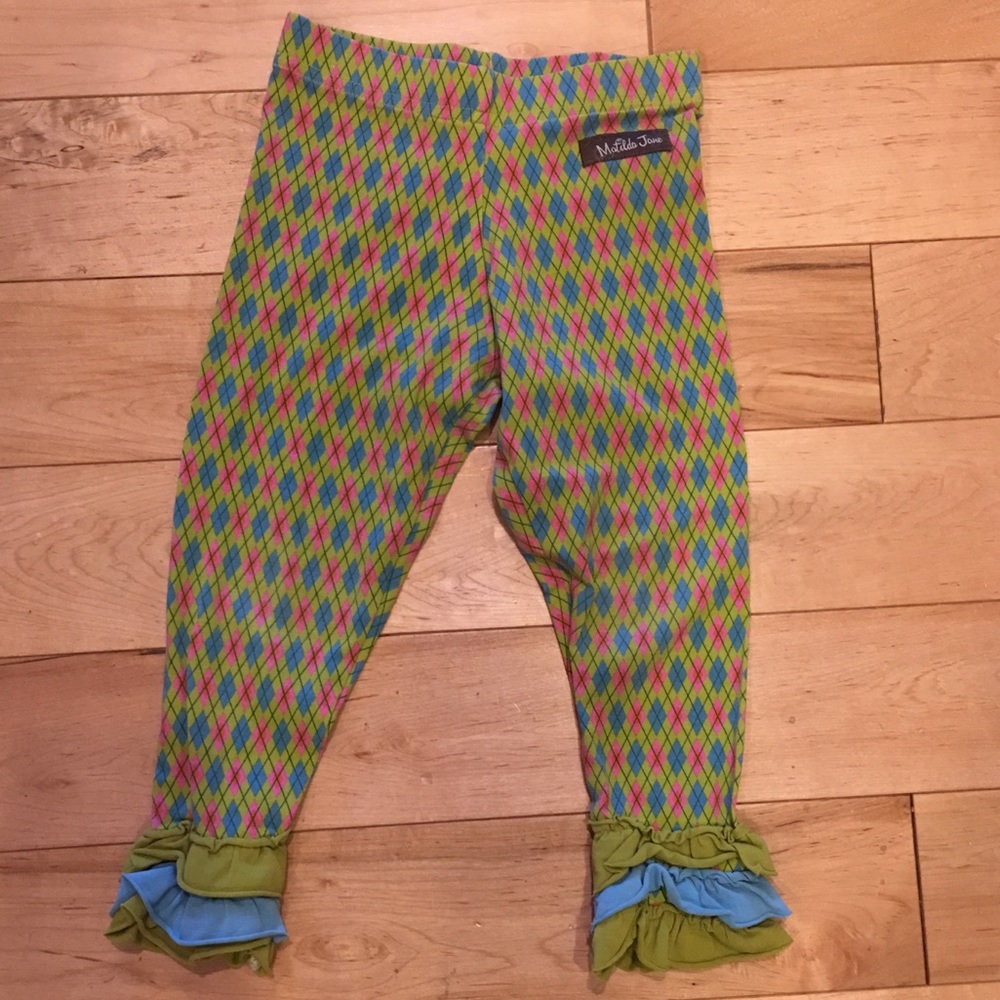 Matilda Jane Emerald Argyle Leggings 2T